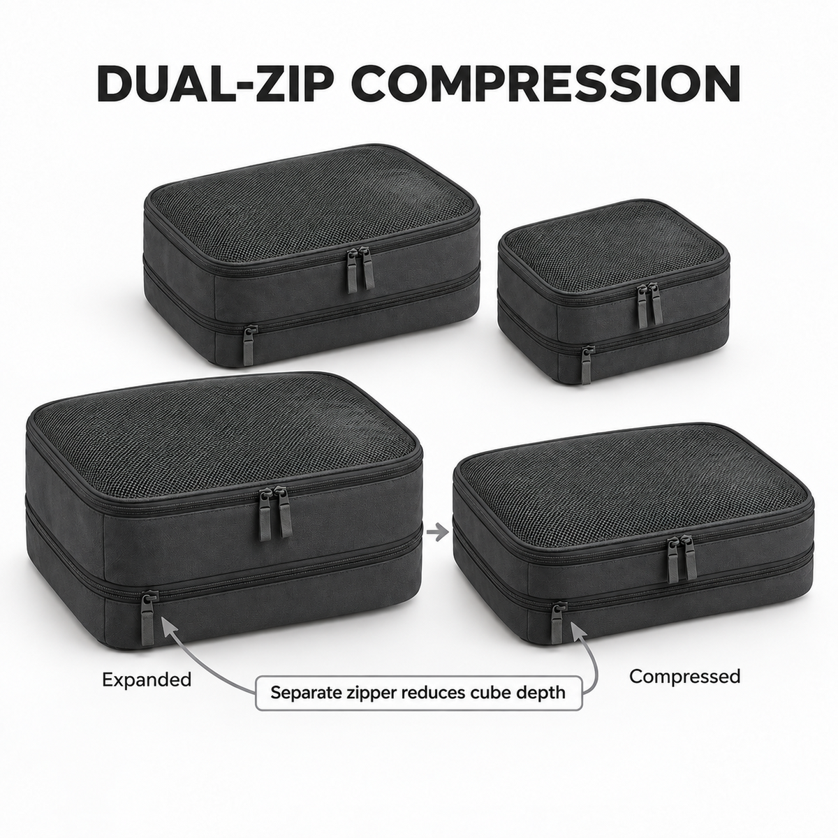 PackForm Dual-Zip Compression Cube Set